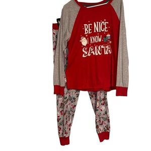 Jammies For Your Families Red & Gray Christmas Holiday Pajama Set